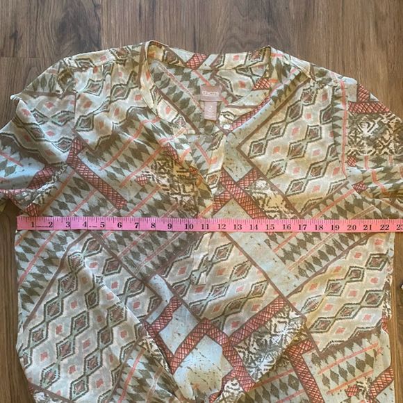 CHICO'S Sheer Tie Front Blouse 2 - Picture 8 of 8